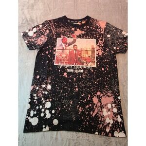 Rise As 1ne T-Shirt Mens XL Black Nelson Mandela Graphic Bleach Splatter Quote